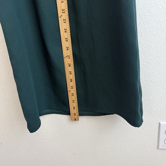 Club Monaco Ralph Lauren Midi Dress Size 0 Forest Green Open Cold Off Shoulder - Picture 13 of 14